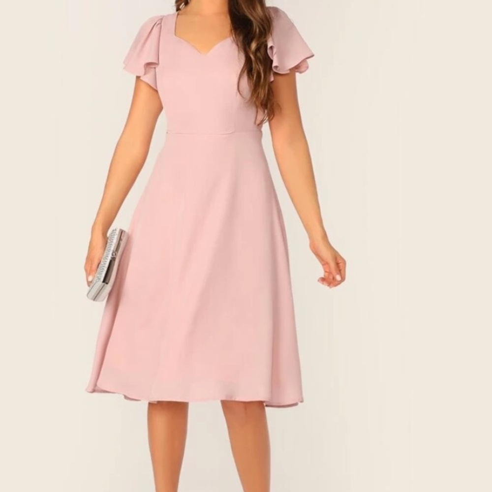 Pink midi dress